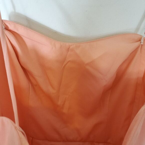 Watters fit & flare chiffon coral crossed hem Bridesmaids Mini knee length Dress - Picture 10 of 11